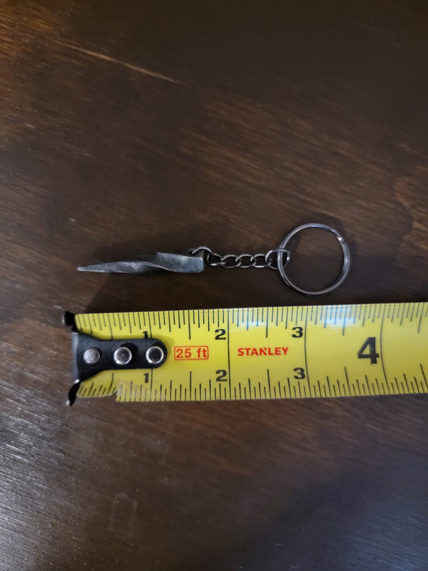 Hand-Forged Twisted Steel Keychain – Rustic Blacksmith Key Ring, EDC Gift, Minimalist Handmade Metal Key Fob