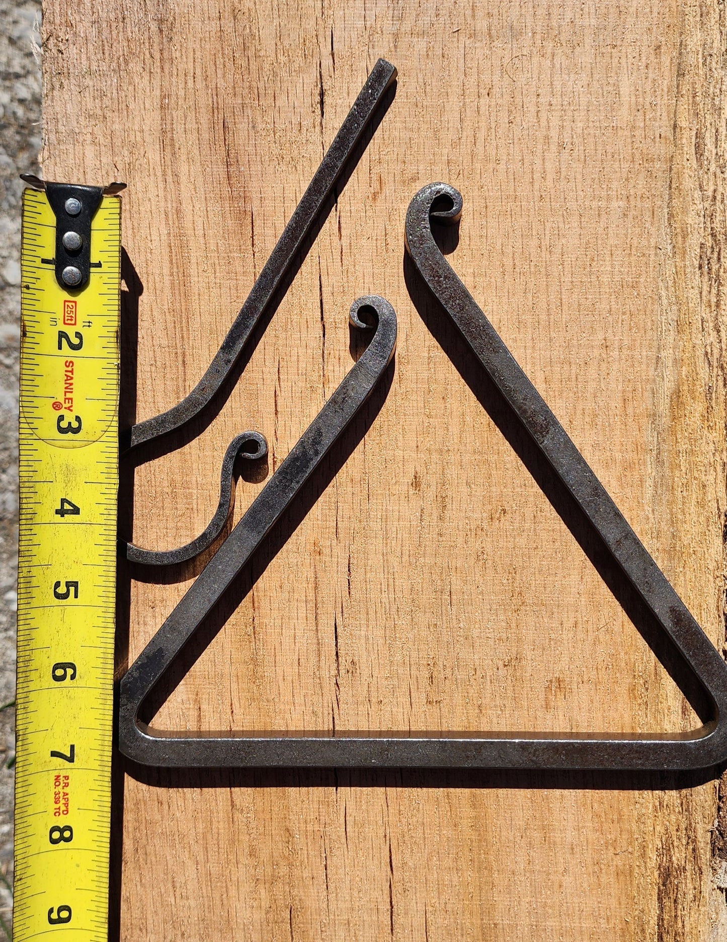 Hand-Forged Dinner Bell Triangle – Rustic Steel Triangle Bell with Striker for Porch, Farm, or Cabin