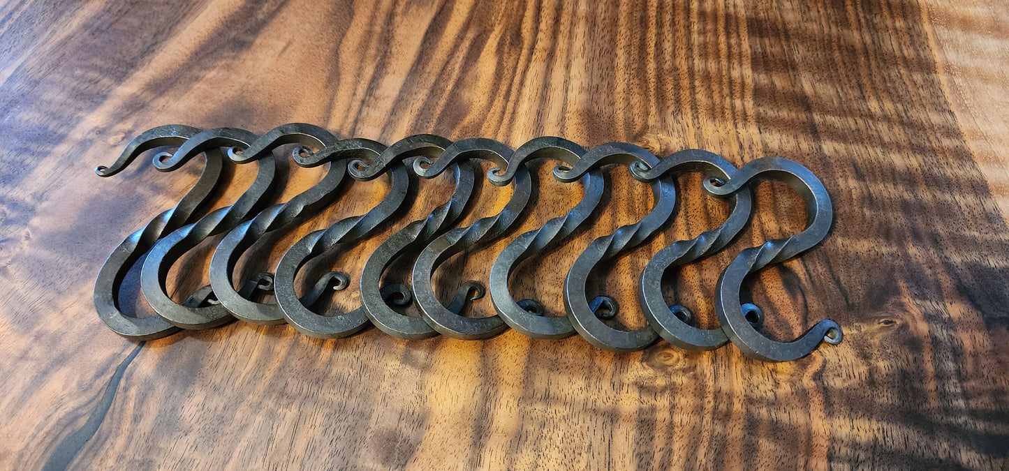 Mini Hand-Forged S-Hook – Rustic Iron Utility Hook for Kitchen, Garden, Camping, or Decor