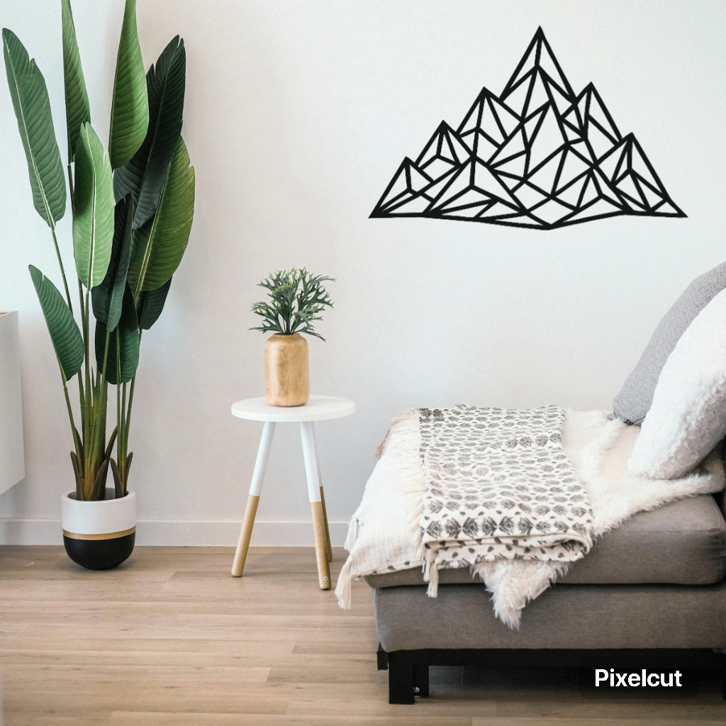 Large Mountain Metal Wall Art – Rustic Nature-Inspired Home Decor, Modern Cabin or Lodge Wall Accent