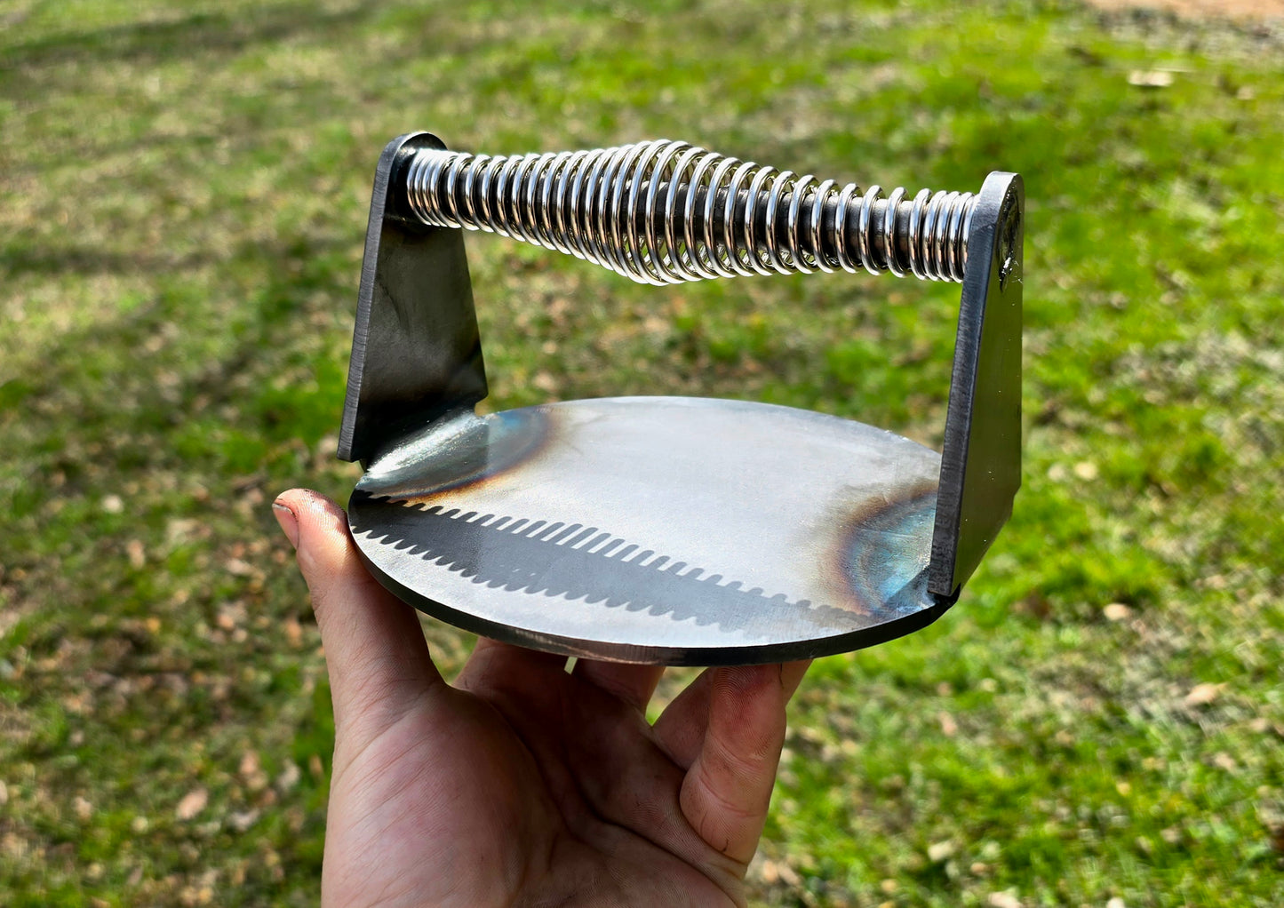 Hand-Forged Burger Smasher – Heavy Steel Smash Burger Press for Griddle & Cast Iron Cooking | Blacksmith-Made Grill Tool