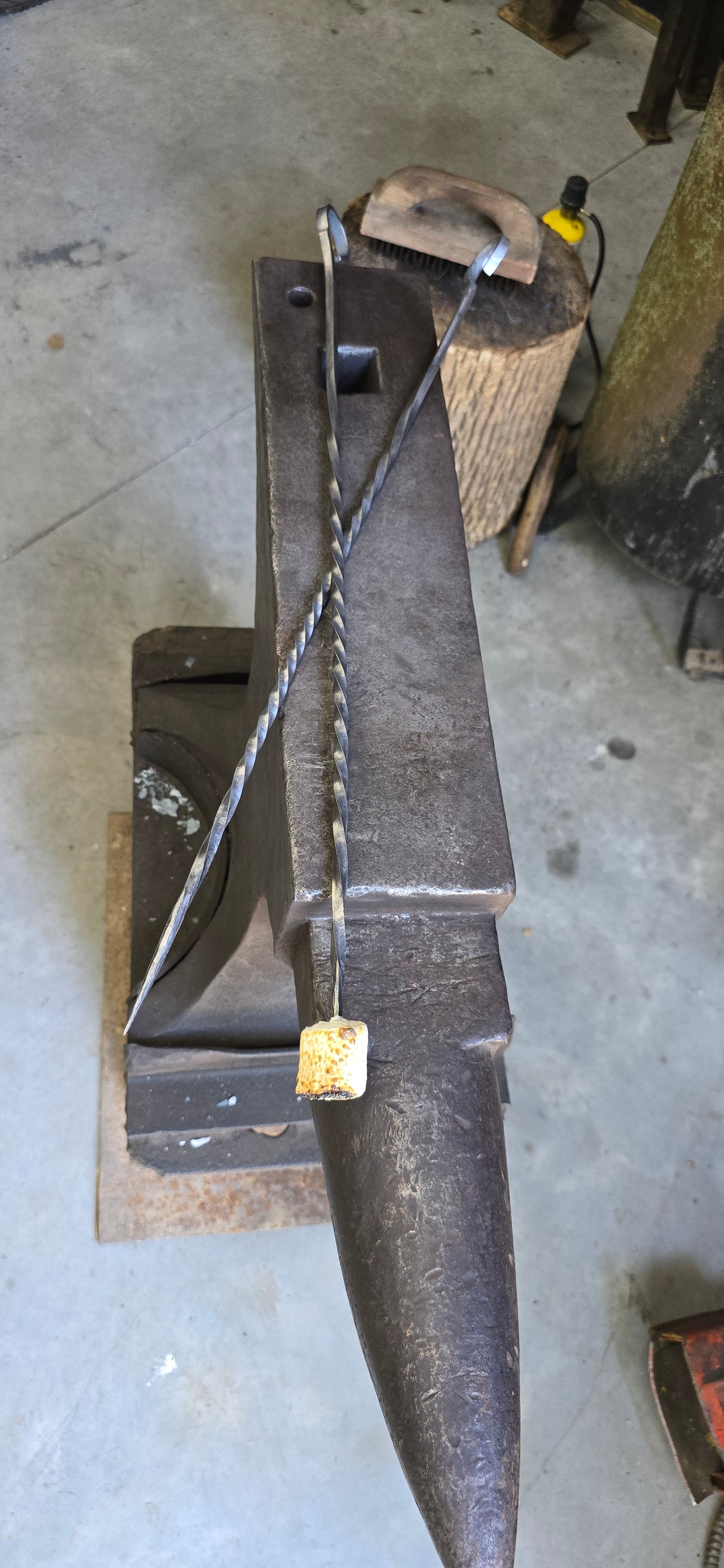Hand-Forged Campfire Roaster – Heavy Duty Marshmallow & Hot Dog Stick for Open Fire Cooking | Blacksmith-Made Fire Pit Tool
