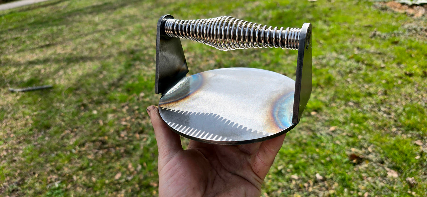 Hand-Forged Burger Smasher – Heavy Steel Smash Burger Press for Griddle & Cast Iron Cooking | Blacksmith-Made Grill Tool