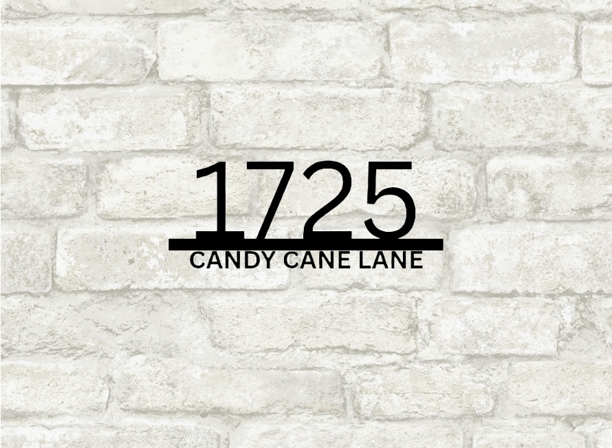 Personalized House Numbers Metal Sign - Modern Plain Number Sign
