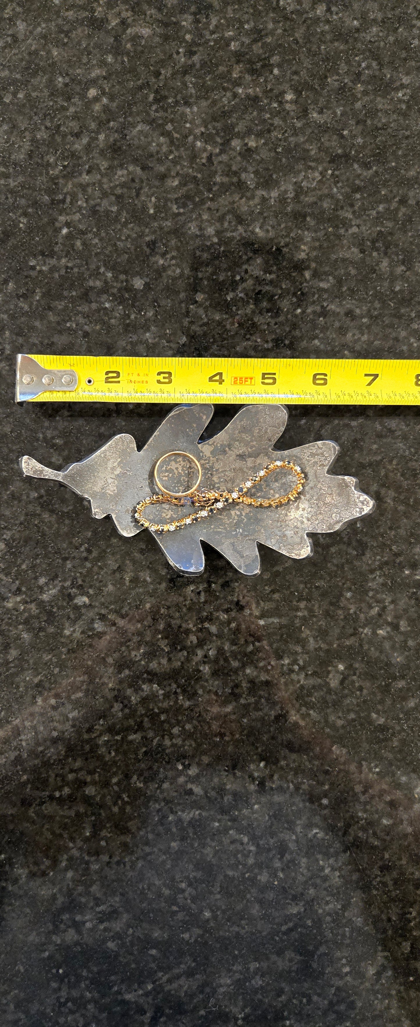 Leaf Bowl - Rustic Steel Catchall Dish for Keys, Coins & Jewelry | 6th or 11th Anniversary Gift