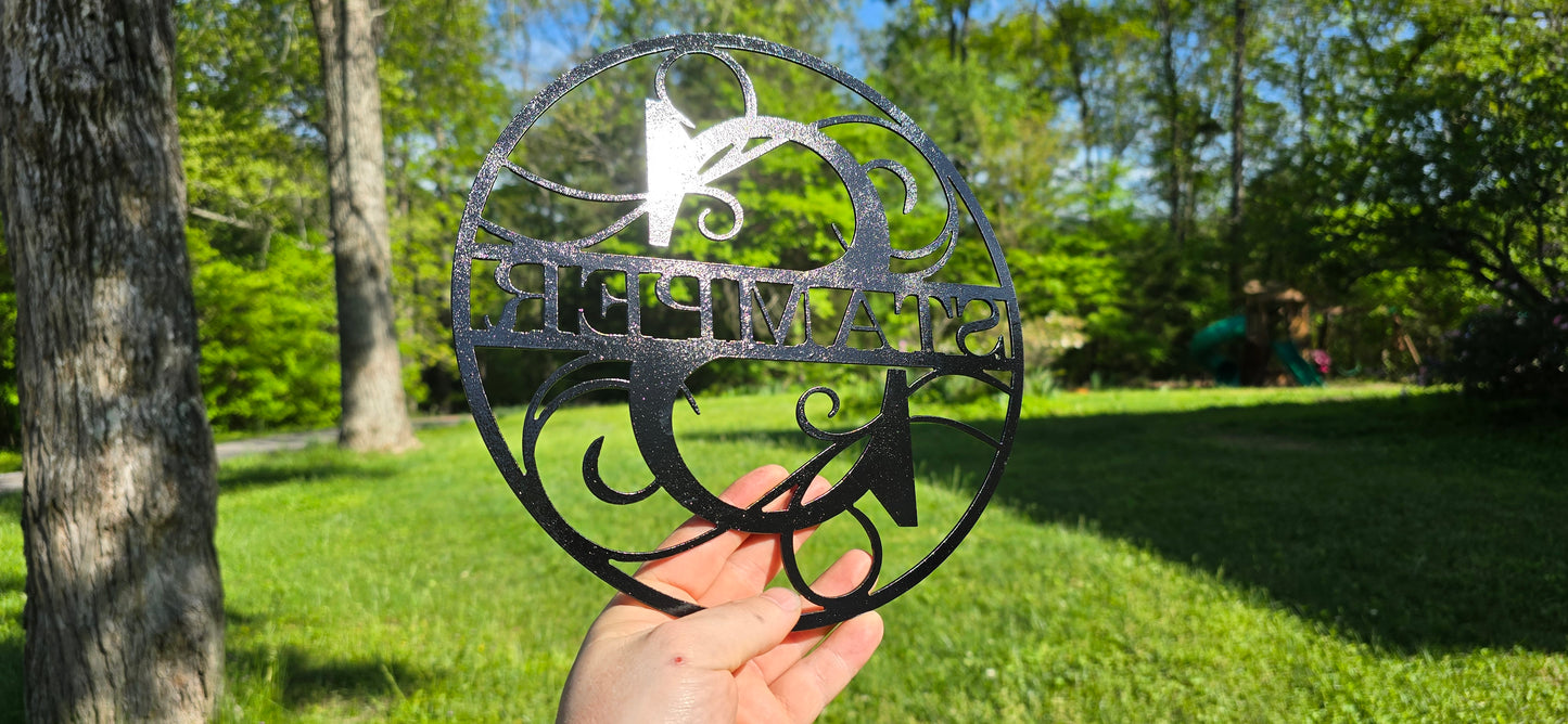 Personalized Metal Initial House Sign - Last Name Sign Available in Various Styles