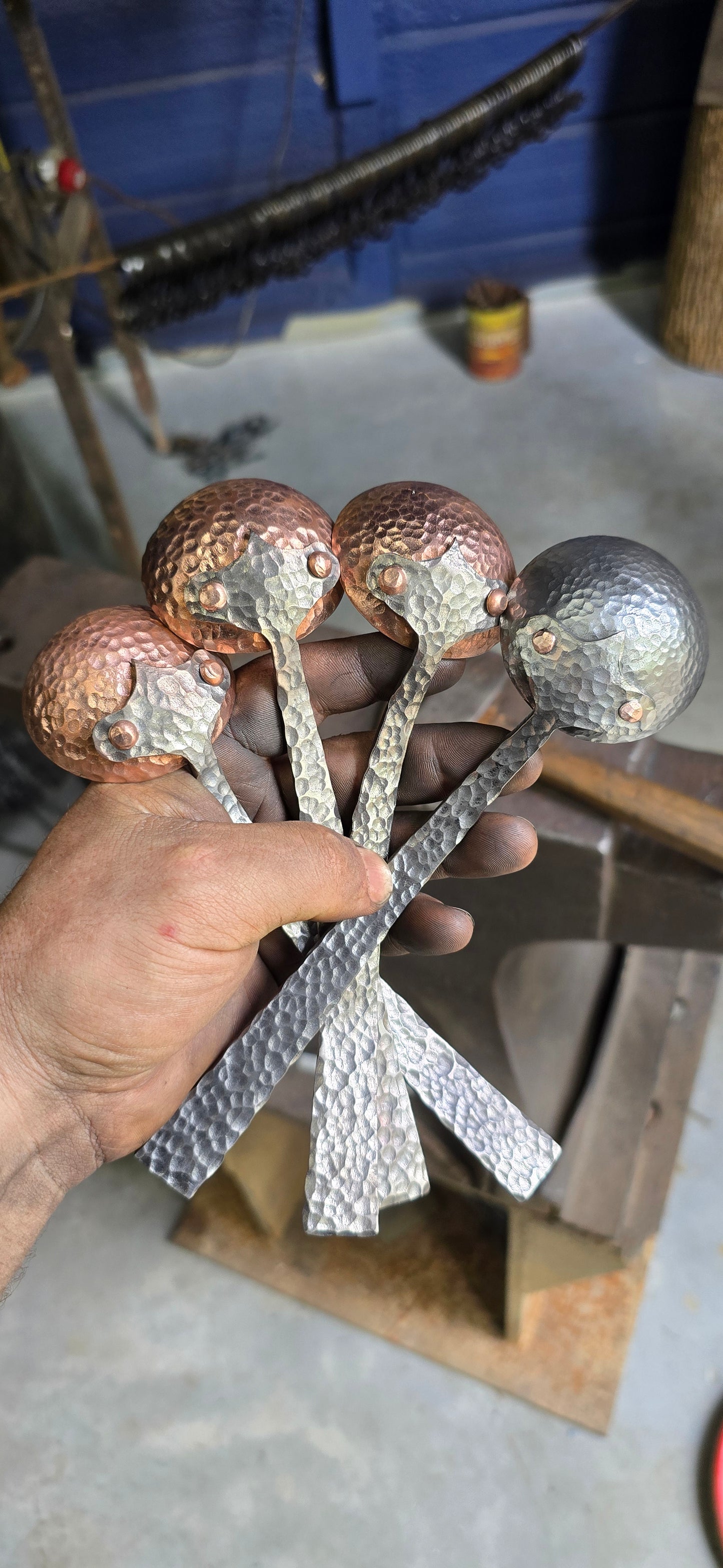 Hand-Forged Metal Coffee Scoop – Artisan Steel Measuring Spoon with Hammered Finish – Rustic Kitchen Tool
