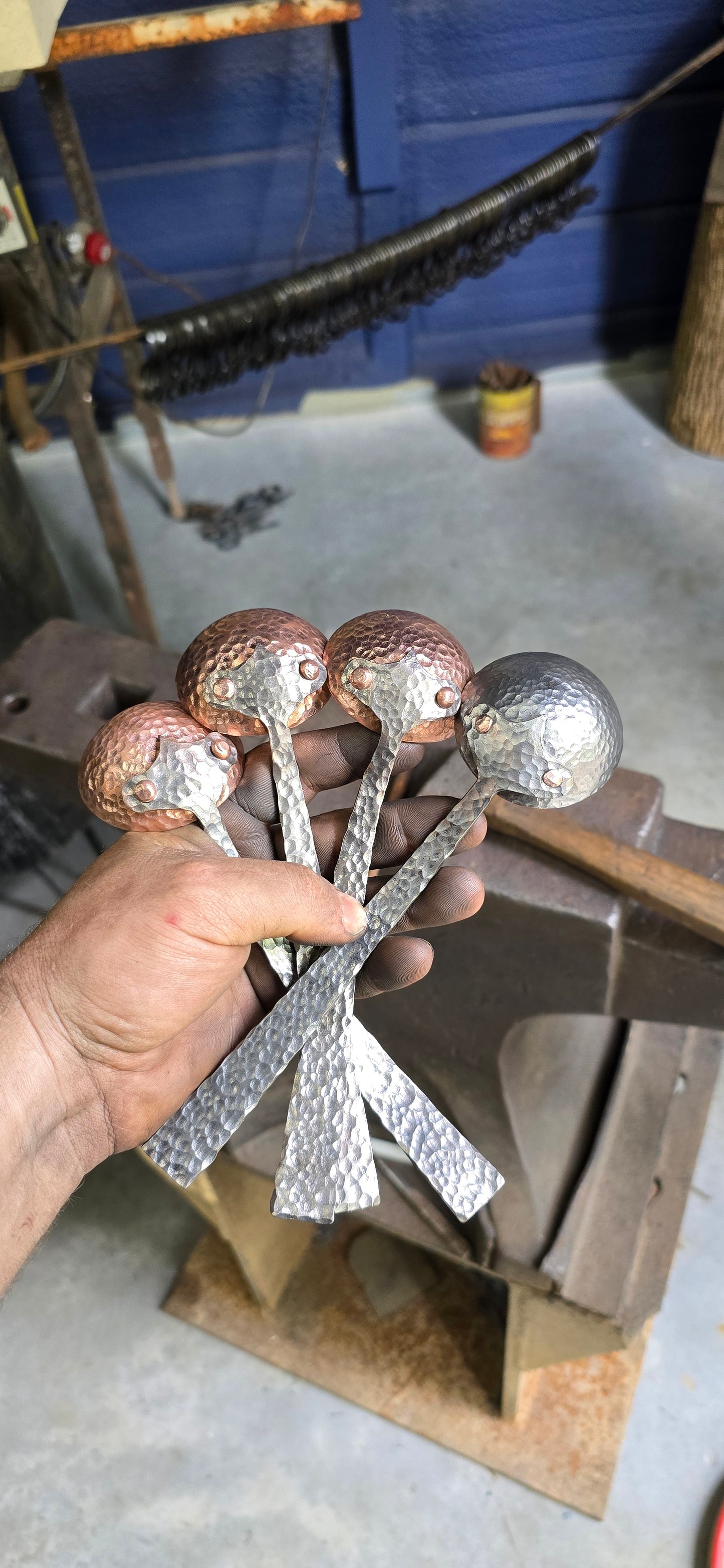 Hand-Forged Metal Coffee Scoop – Artisan Steel Measuring Spoon with Hammered Finish – Rustic Kitchen Tool