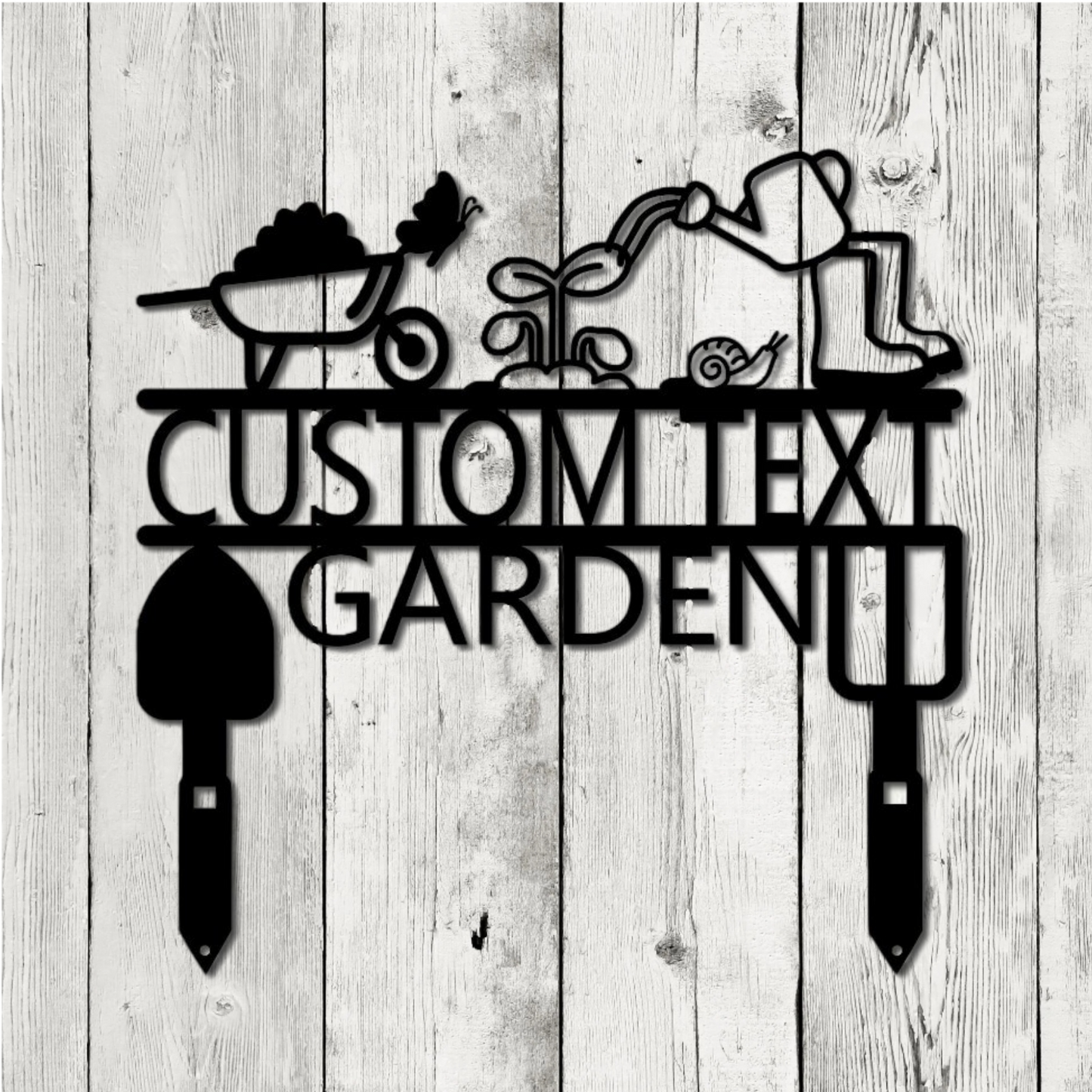 Custom Garden Sign with Personalized Text – Decorative Metal Yard Stake for Gardeners