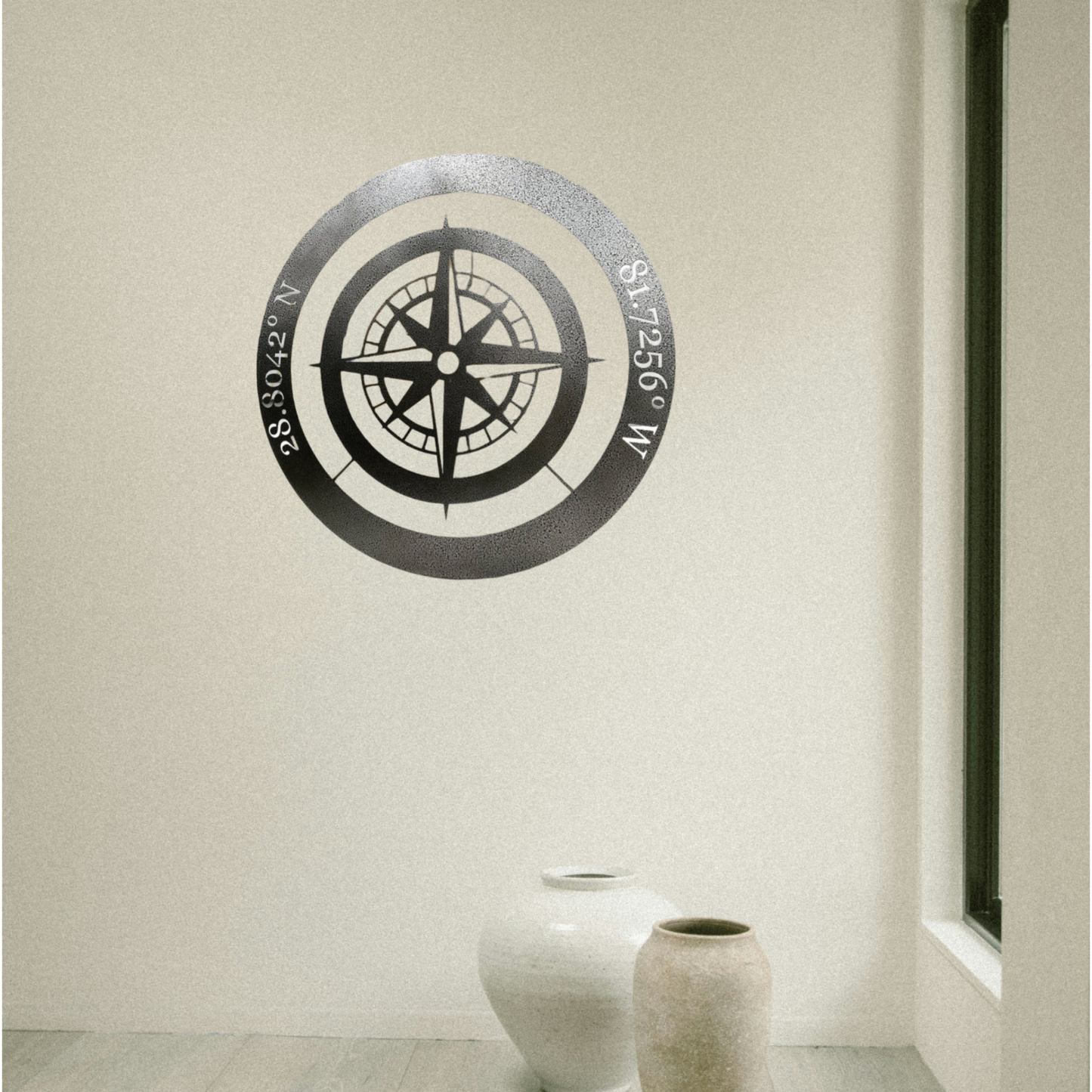 Personalized Compass Metal Sign – Custom Name Outdoor Decor, Nautical Metal Wall Art, Cabin, Lakehouse, or RV Gift