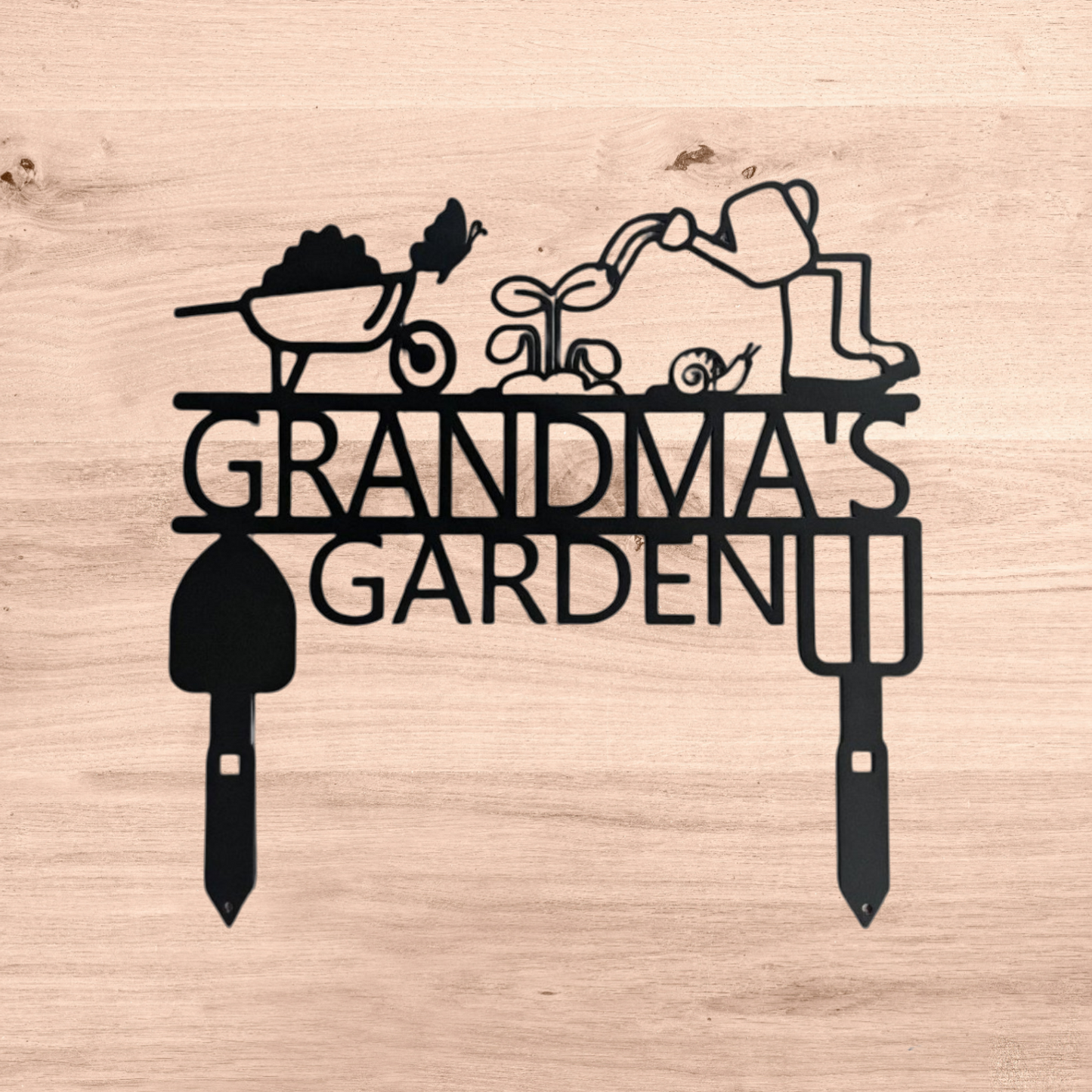 Custom Garden Sign with Personalized Text – Decorative Metal Yard Stake for Gardeners