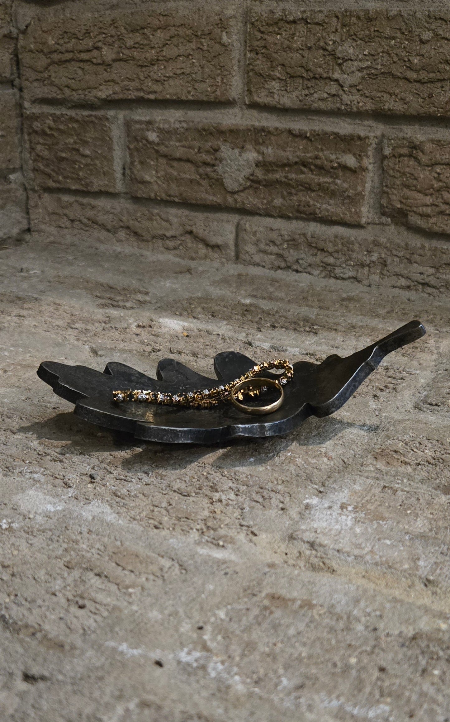 Leaf Bowl - Rustic Steel Catchall Dish for Keys, Coins & Jewelry | 6th or 11th Anniversary Gift