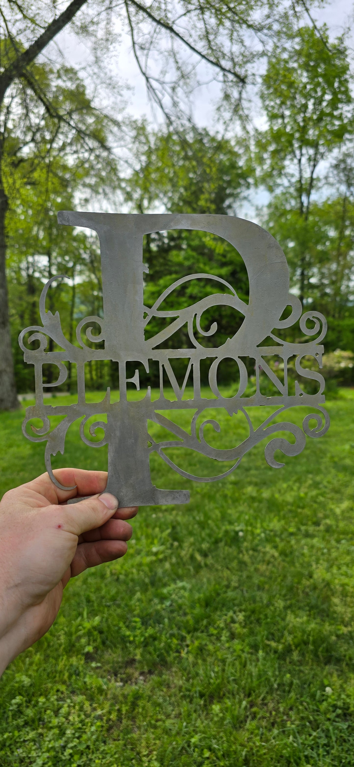 Personalized Metal Initial House Sign - Last Name Sign Available in Various Styles