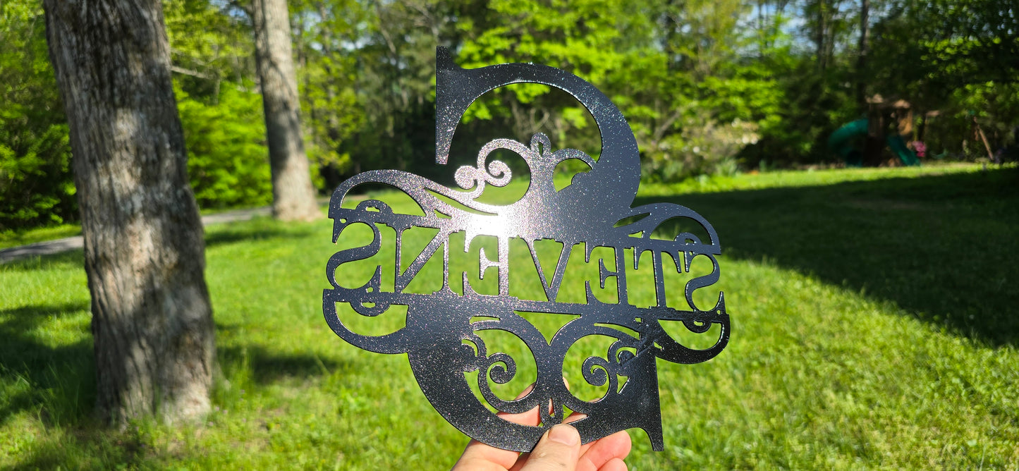 Personalized Metal Initial House Sign - Last Name Sign Available in Various Styles
