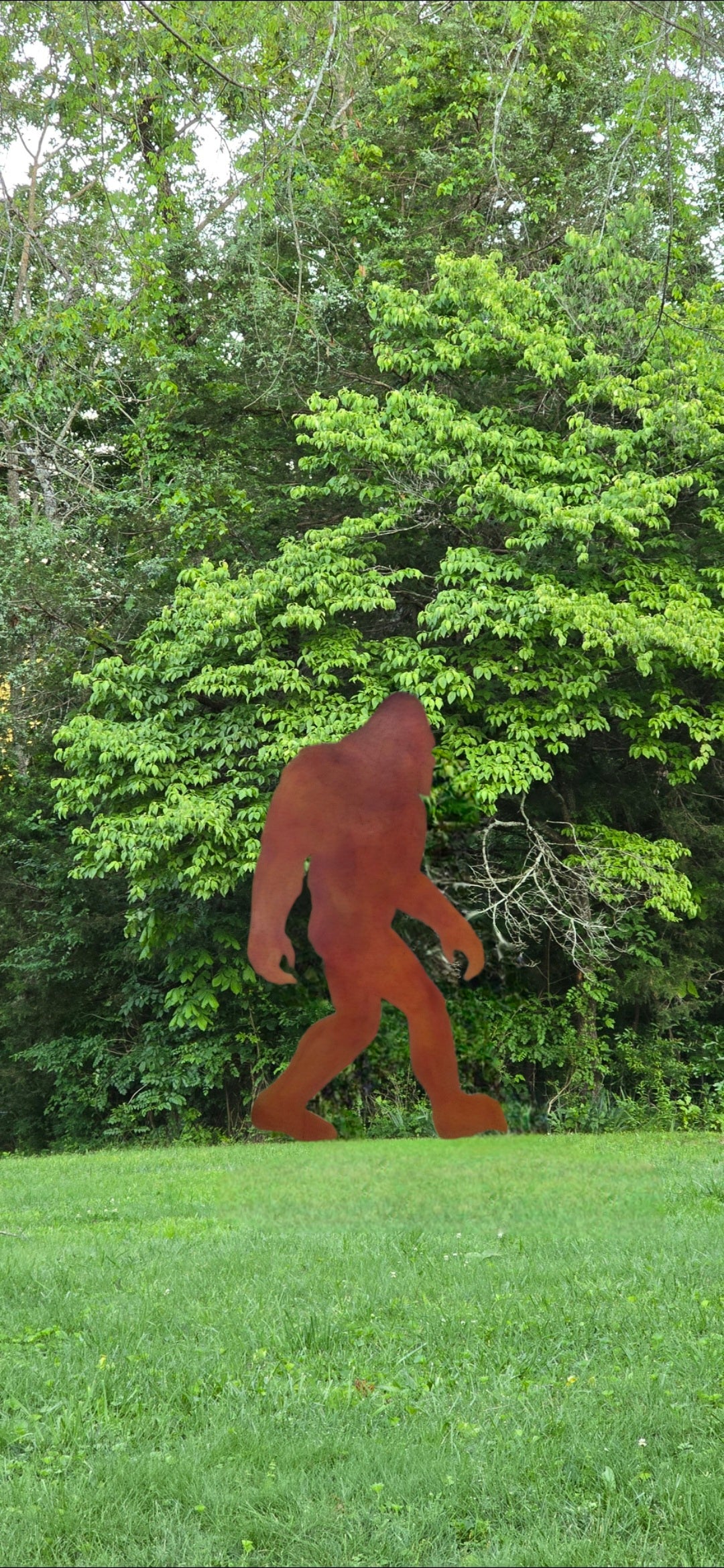 Bigfoot Metal Yard Art – Large 6ft or 3ft Steel Sasquatch Silhouette for Lawn, Garden, or Cabin Decor