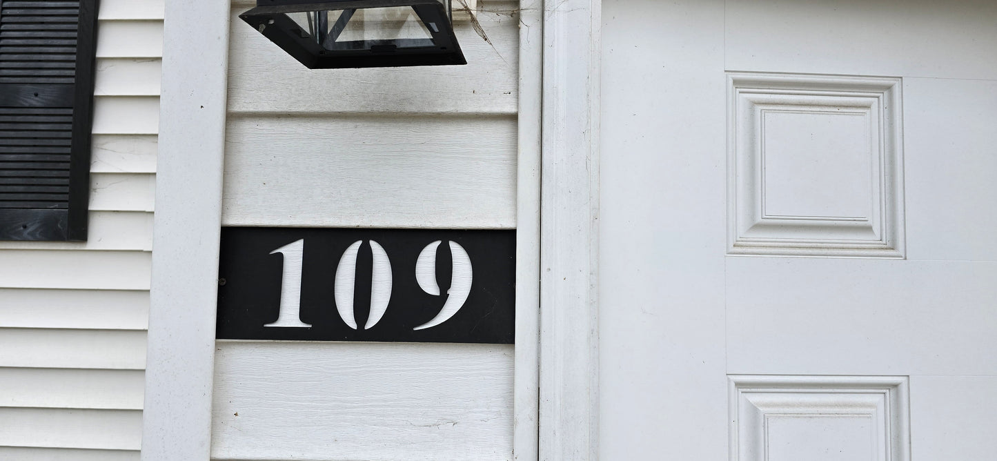 Personalized House Numbers Metal Sign - Modern Plain Number Sign