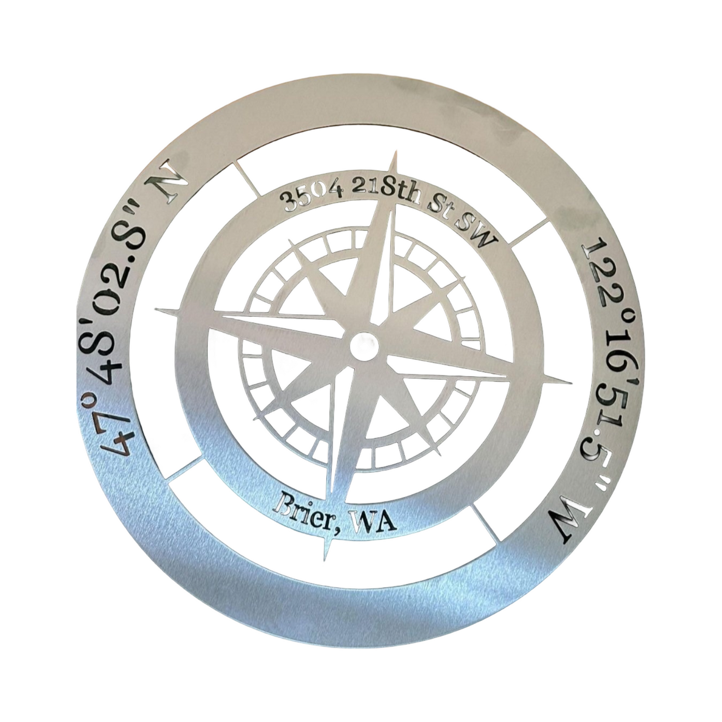 Personalized Compass Metal Sign – Custom Name Outdoor Decor, Nautical Metal Wall Art, Cabin, Lakehouse, or RV Gift