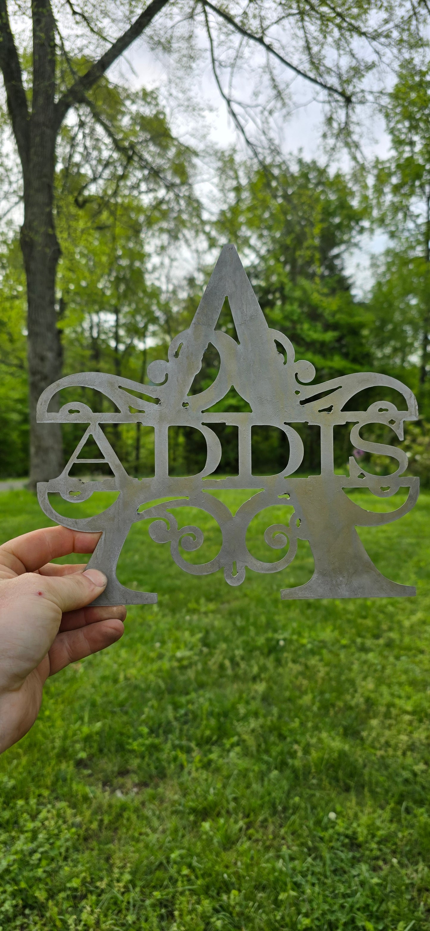 Personalized Metal Initial House Sign - Last Name Sign Available in Various Styles