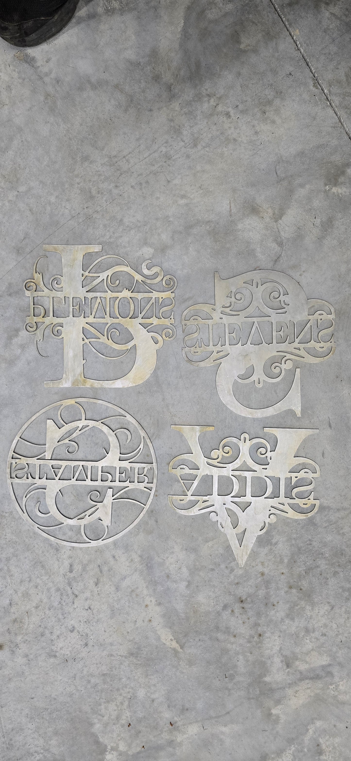 Personalized Metal Initial House Sign - Last Name Sign Available in Various Styles