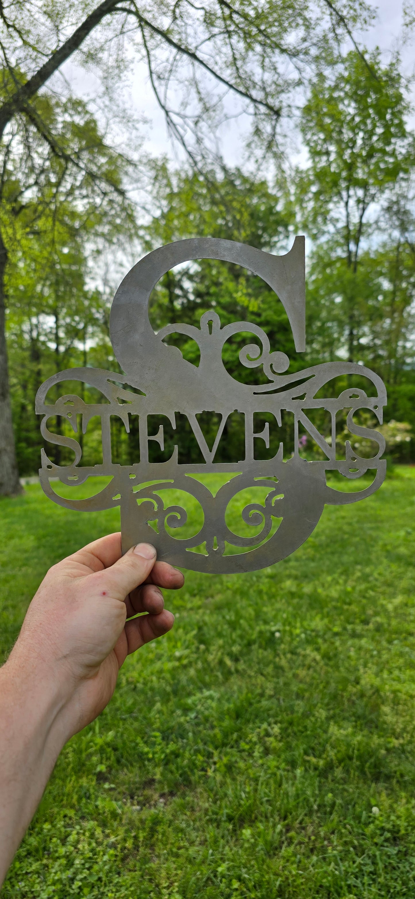 Personalized Metal Initial House Sign - Last Name Sign Available in Various Styles