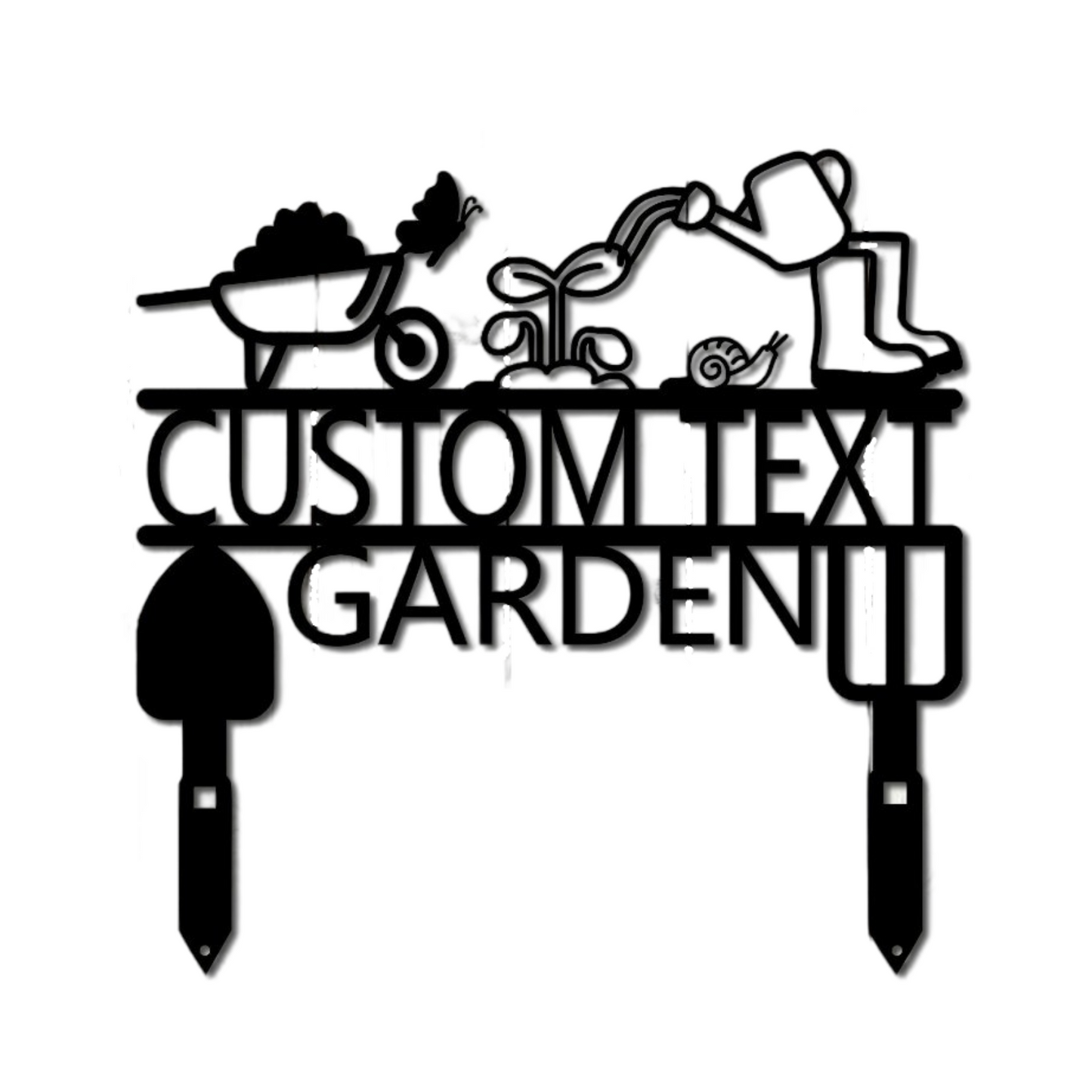 Custom Garden Sign with Personalized Text – Decorative Metal Yard Stake for Gardeners