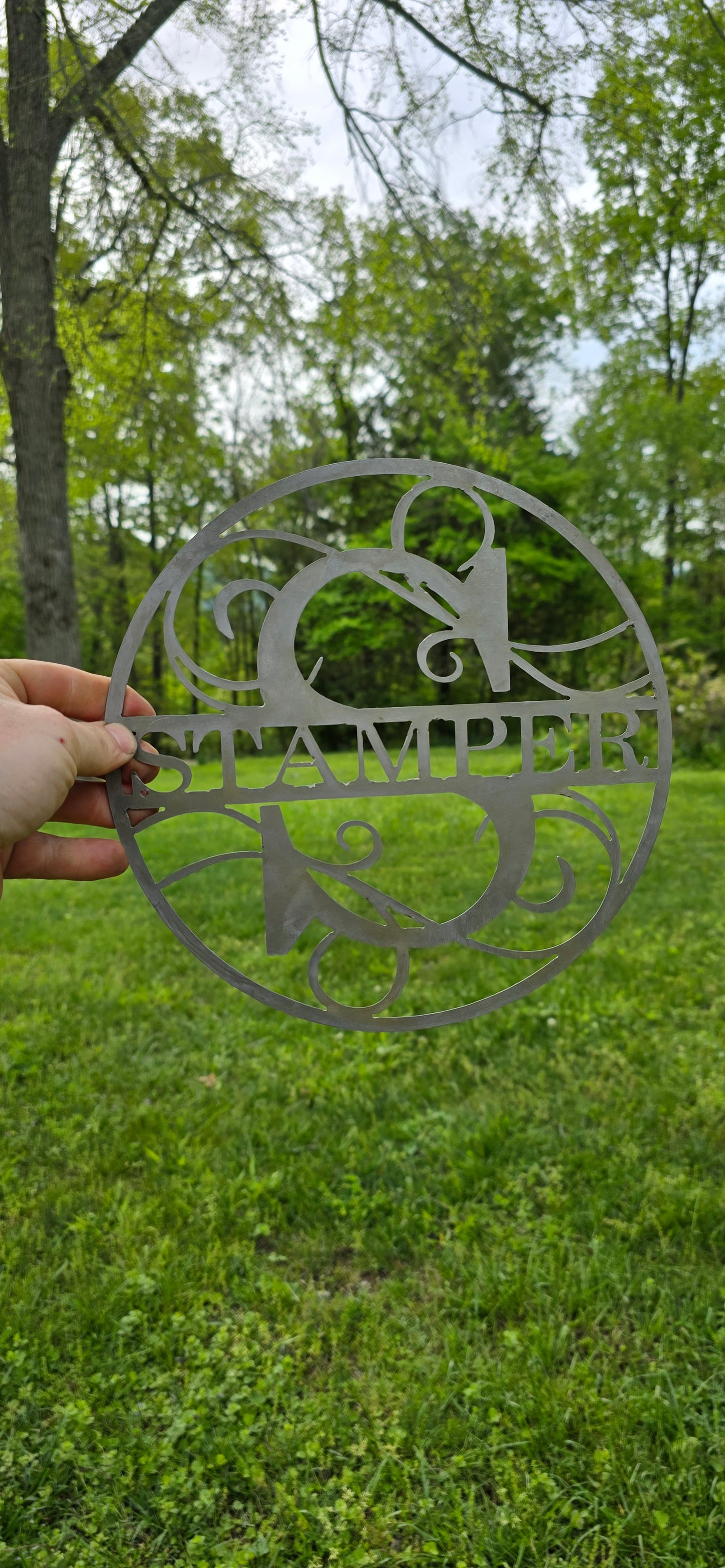 Personalized Metal Initial House Sign - Last Name Sign Available in Various Styles