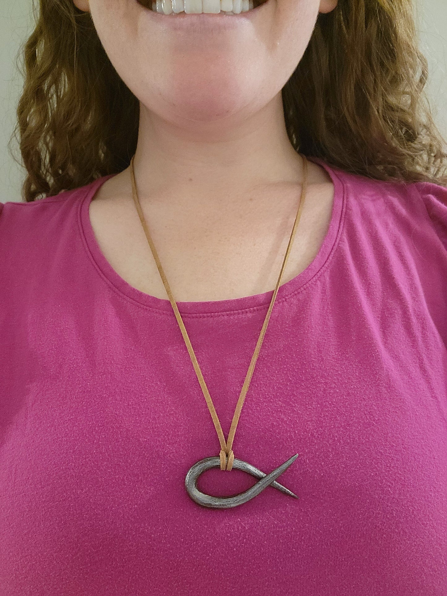 Hand Forged Jesus Fish (Ichthys) Necklace