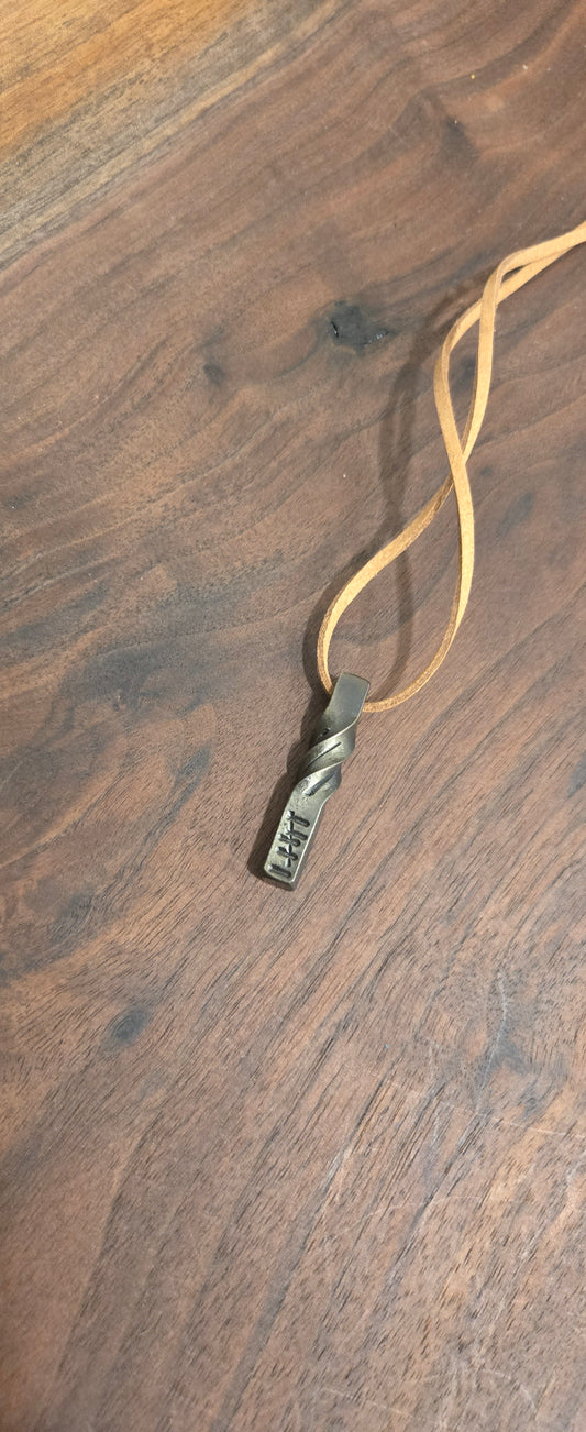 Hand Forged Anniversary Pendant | Twisted Iron Necklace | Custom Hash Marks for Years Together | Rustic Gift for Him or Her