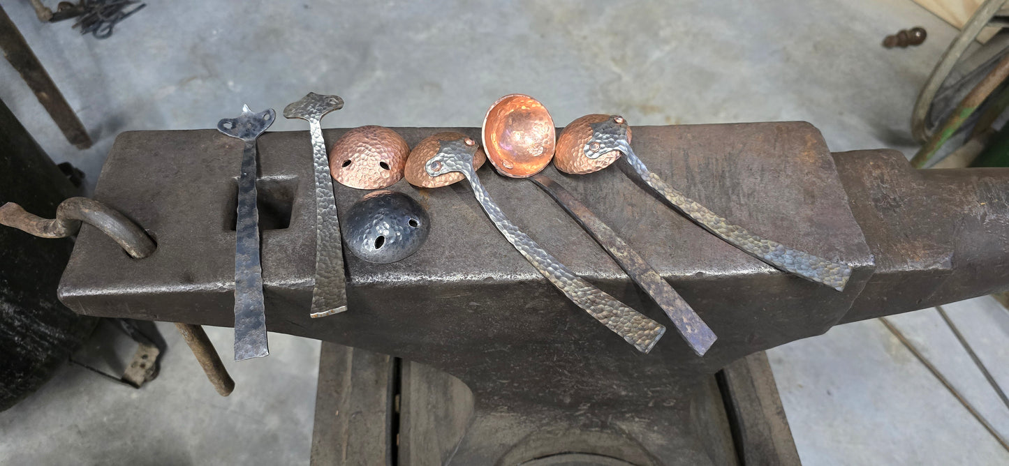 Hand-Forged Metal Coffee Scoop – Artisan Steel Measuring Spoon with Hammered Finish – Rustic Kitchen Tool