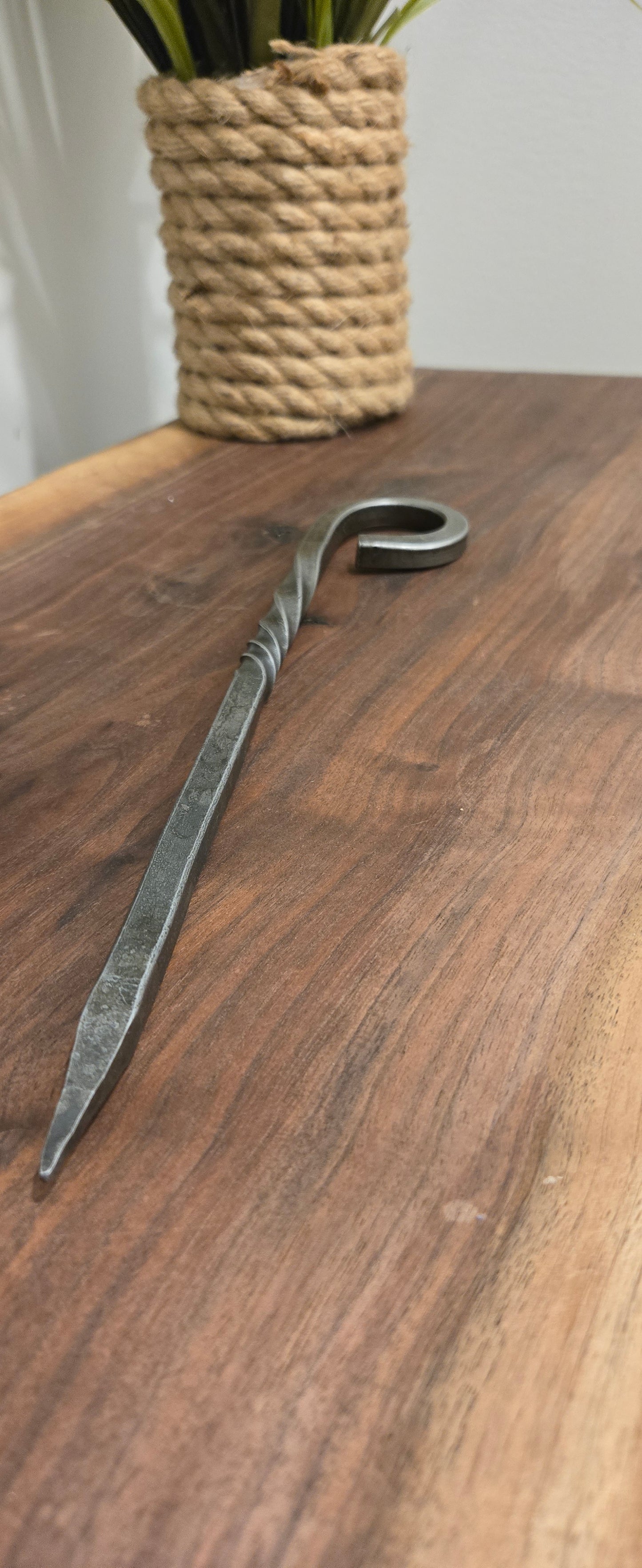 Hand Forged Tent Stake – Rustic Camping Gear | Twisted or Plain with Curled End | Durable Outdoor Stake