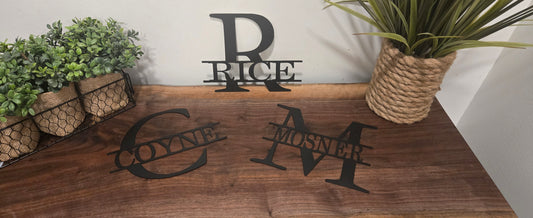 Custom Metal Family Name Sign – Personalized Last Name Initial Wall Décor – Outdoor or Indoor Farmhouse Style