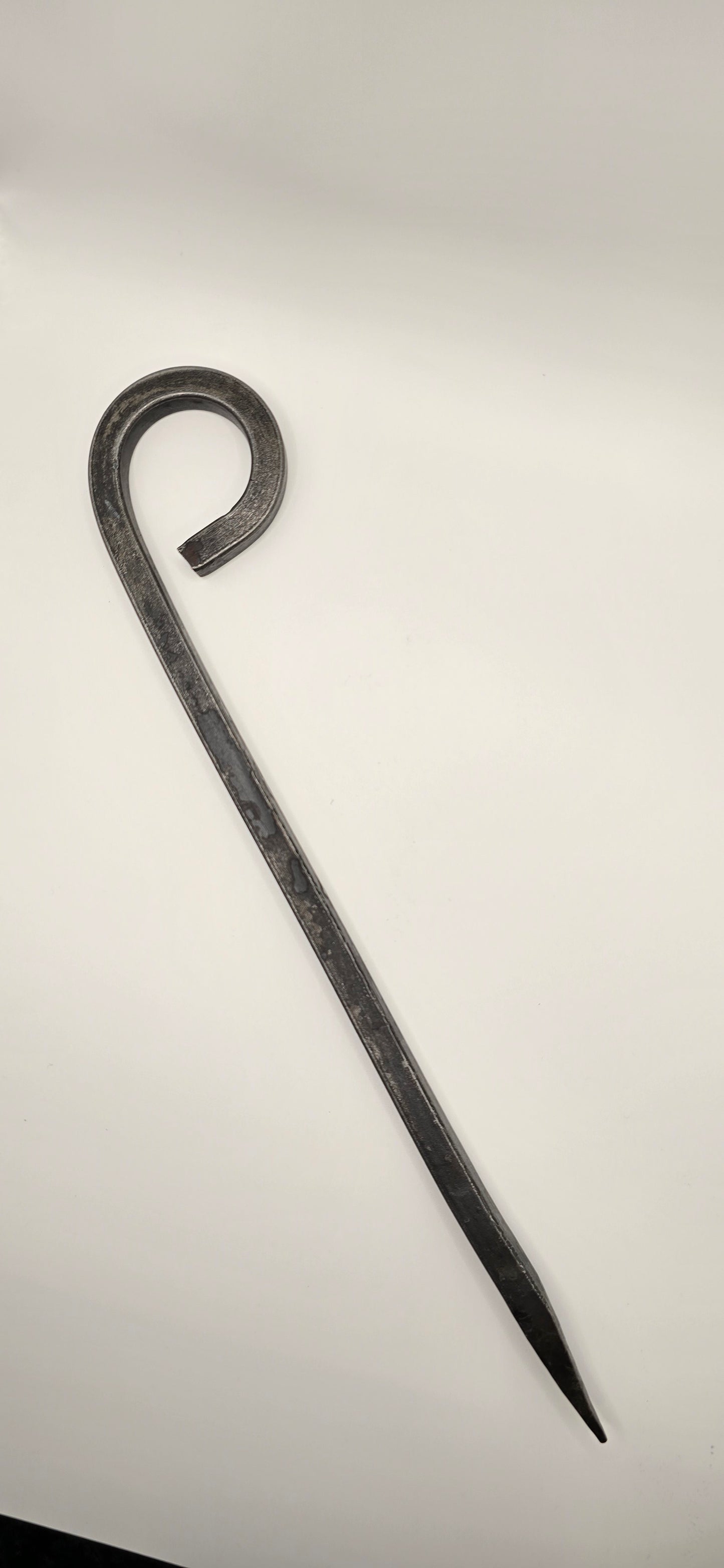 Hand Forged Tent Stake – Rustic Camping Gear | Twisted or Plain with Curled End | Durable Outdoor Stake