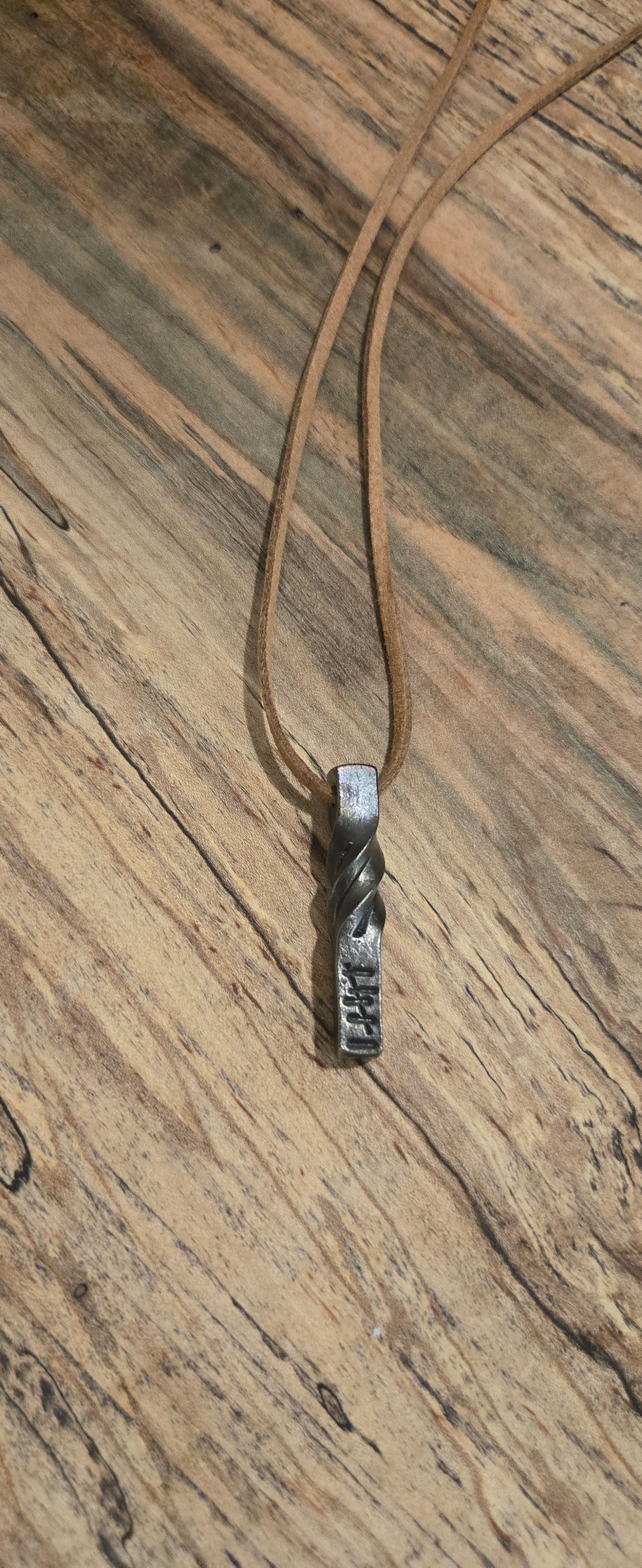 Hand Forged 6th Anniversary Pendant | Twisted Iron Necklace | Hash Marks for Years Together | Rustic Gift for Him or Her