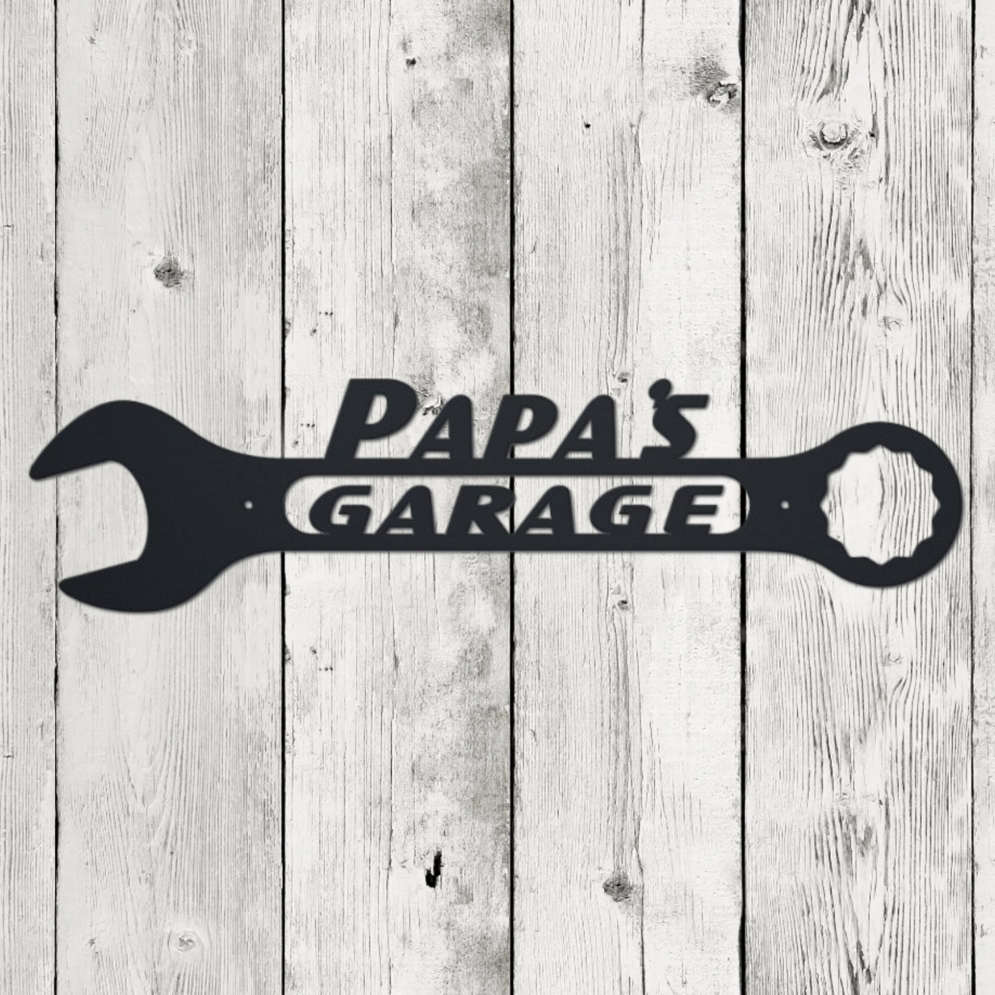 Custom Metal Garage Sign – Personalized Wrench Design for Dad’s Workshop or Man Cave