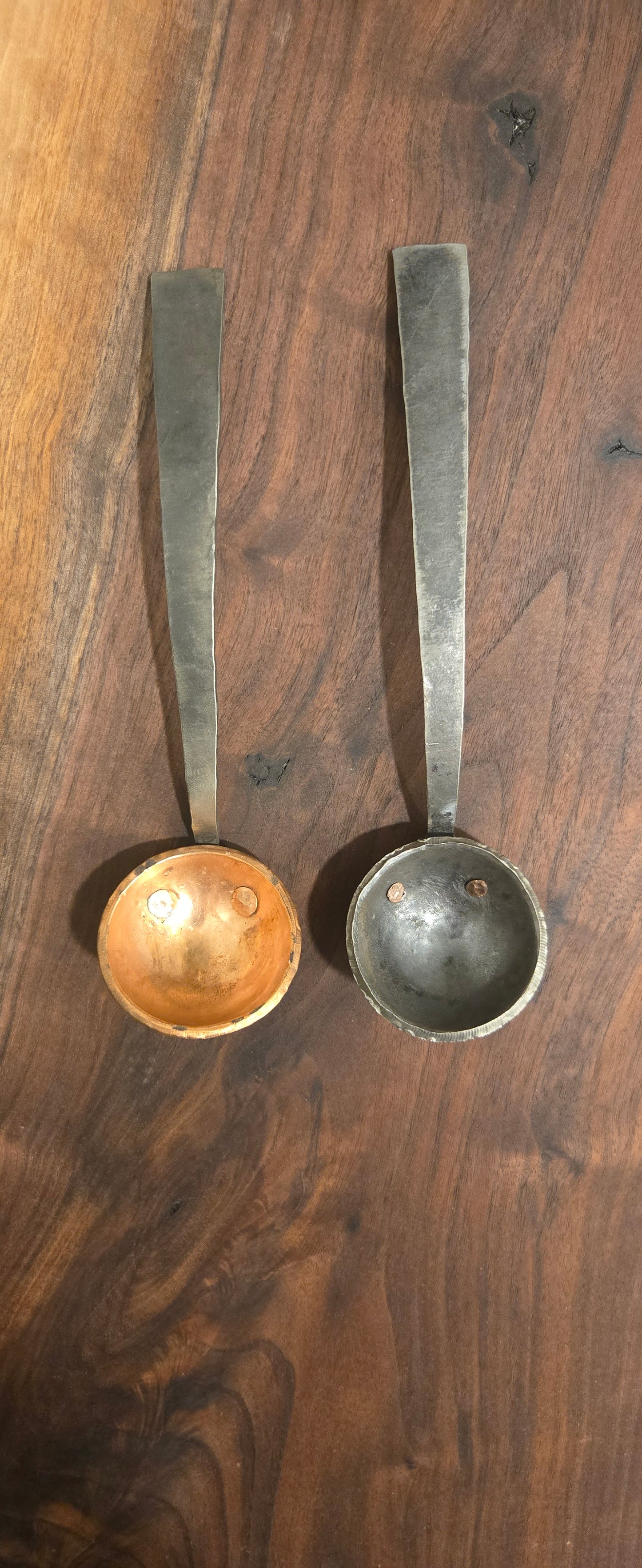 Hand-Forged Metal Coffee Scoop – Artisan Steel Measuring Spoon with Hammered Finish – Rustic Kitchen Tool