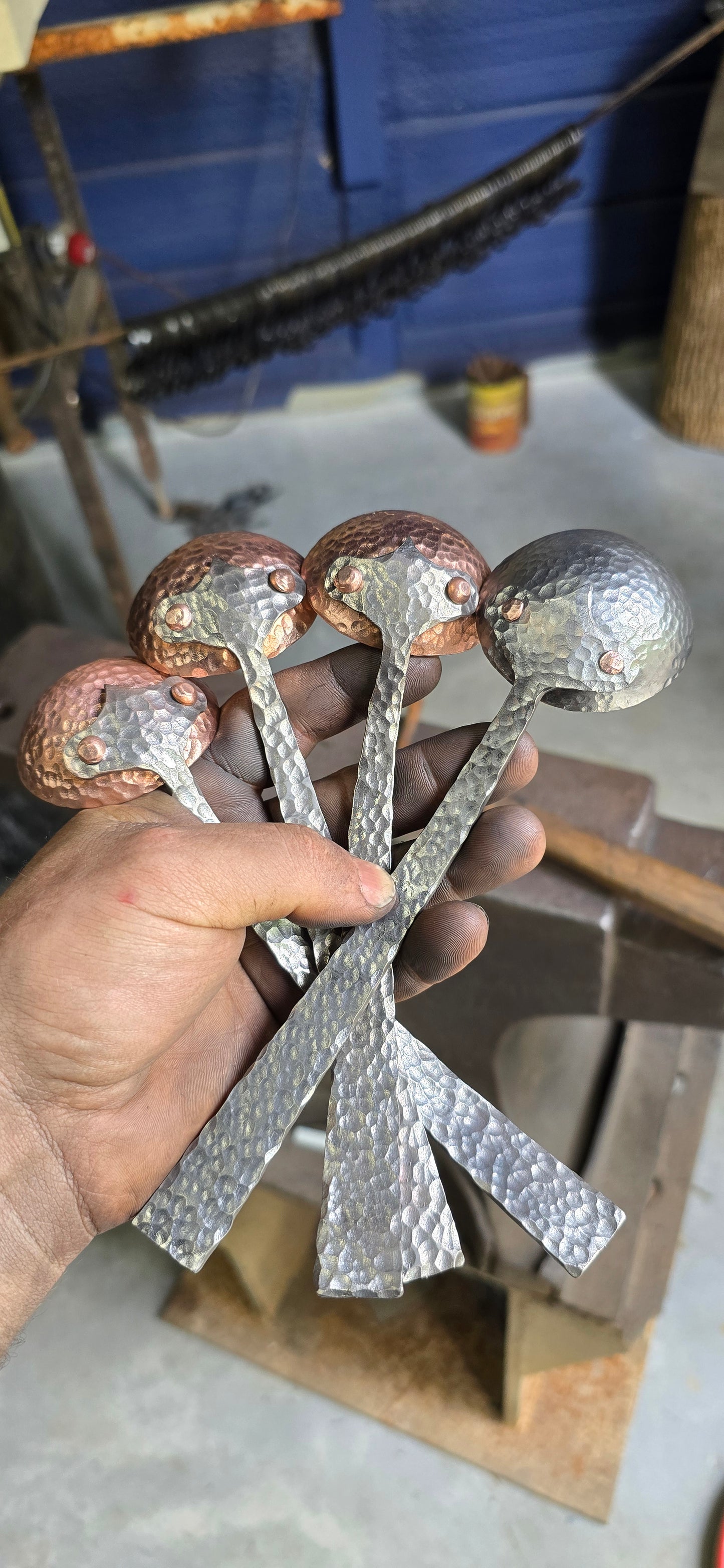 Hand-Forged Metal Coffee Scoop – Artisan Steel Measuring Spoon with Hammered Finish – Rustic Kitchen Tool