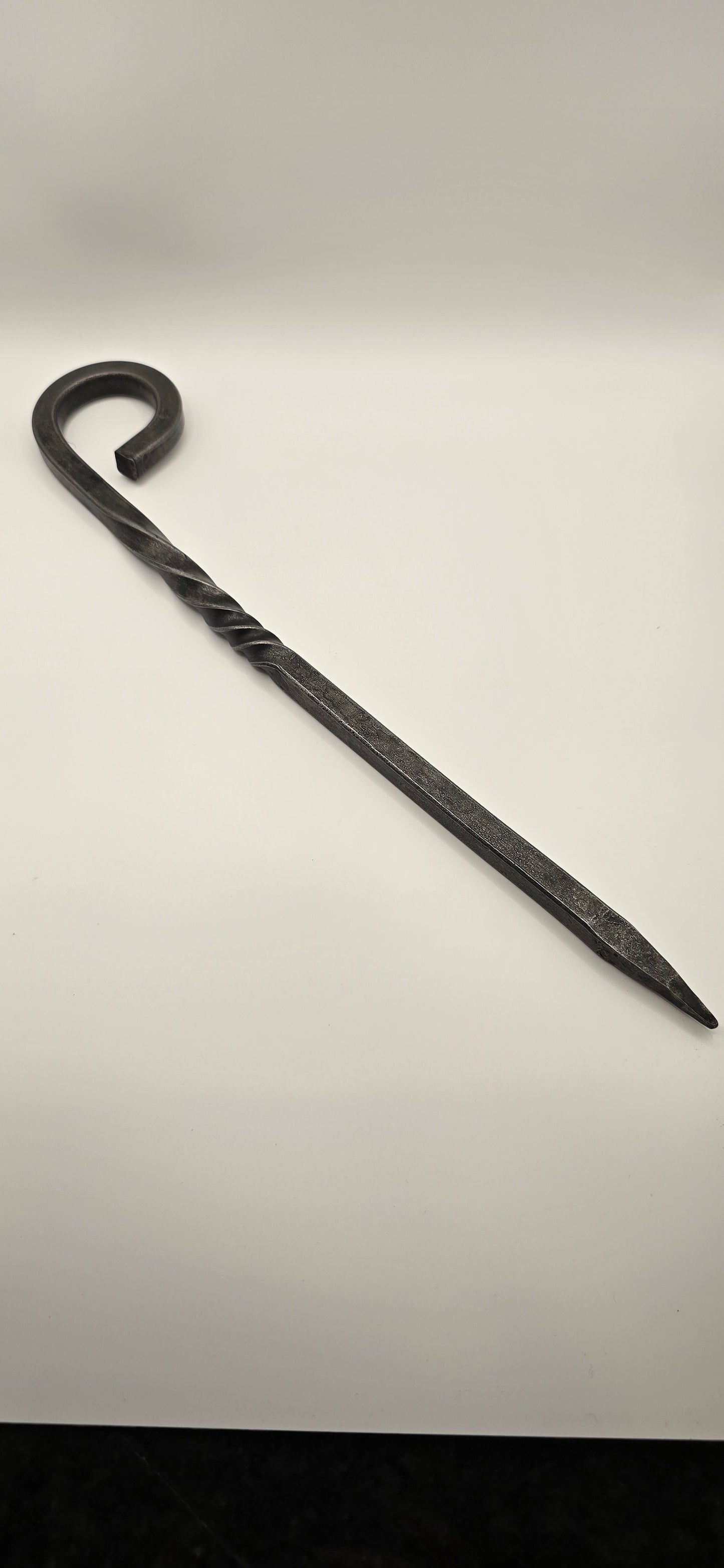 Hand Forged Tent Stake – Rustic Camping Gear | Twisted or Plain with Curled End | Durable Outdoor Stake