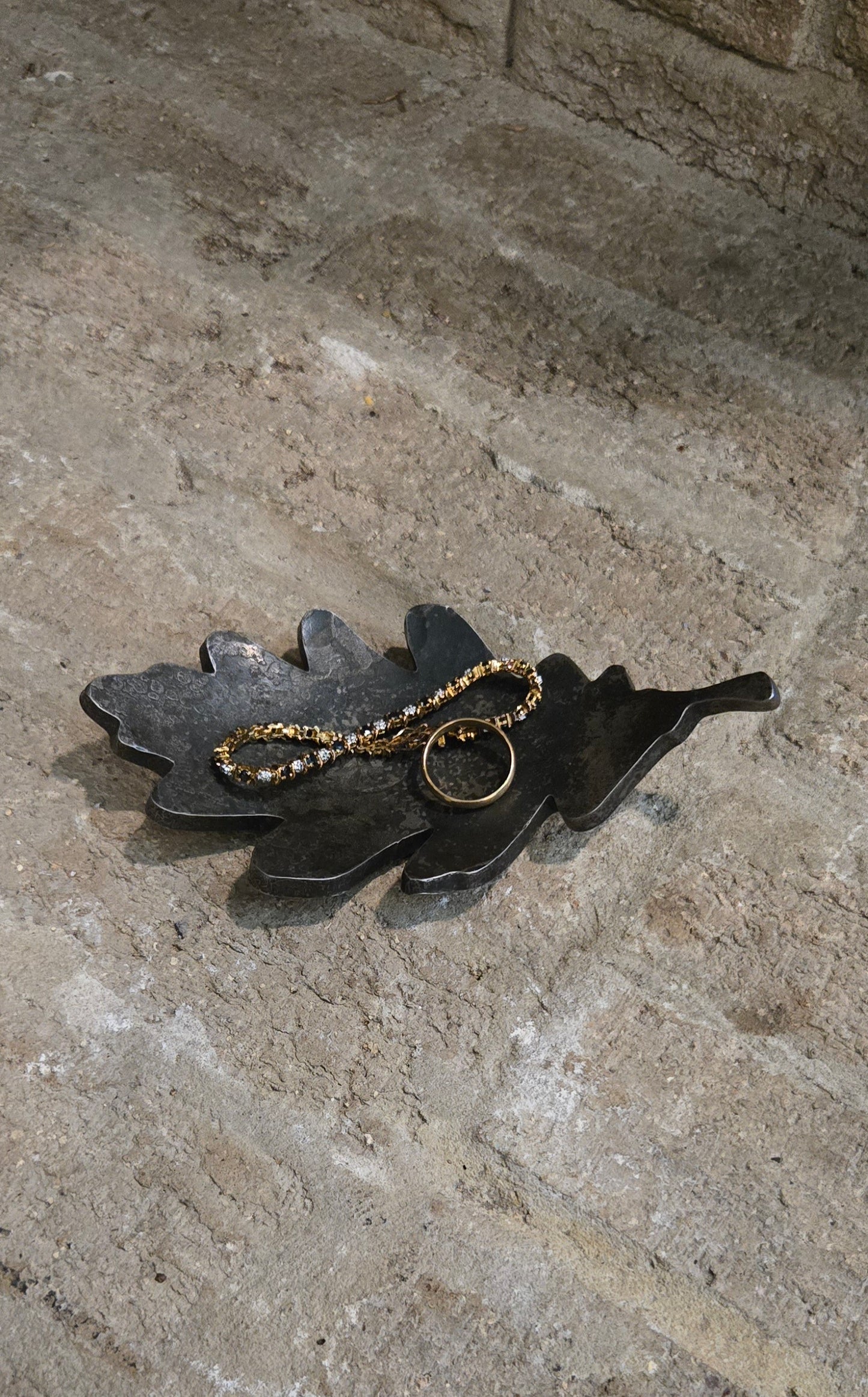 Leaf Bowl - Rustic Steel Catchall Dish for Keys, Coins & Jewelry | 6th or 11th Anniversary Gift