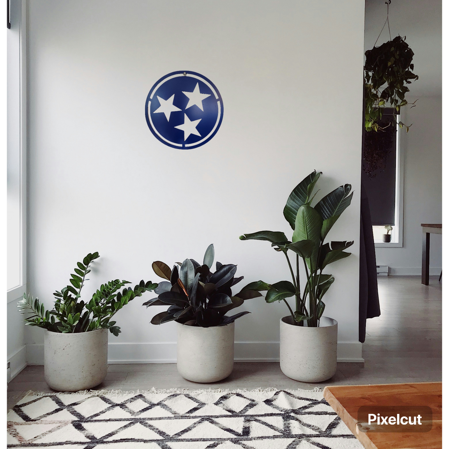 Tennessee Tri-Star Metal Wall Art – Handmade State Flag Sign for Home, Office, or Gift