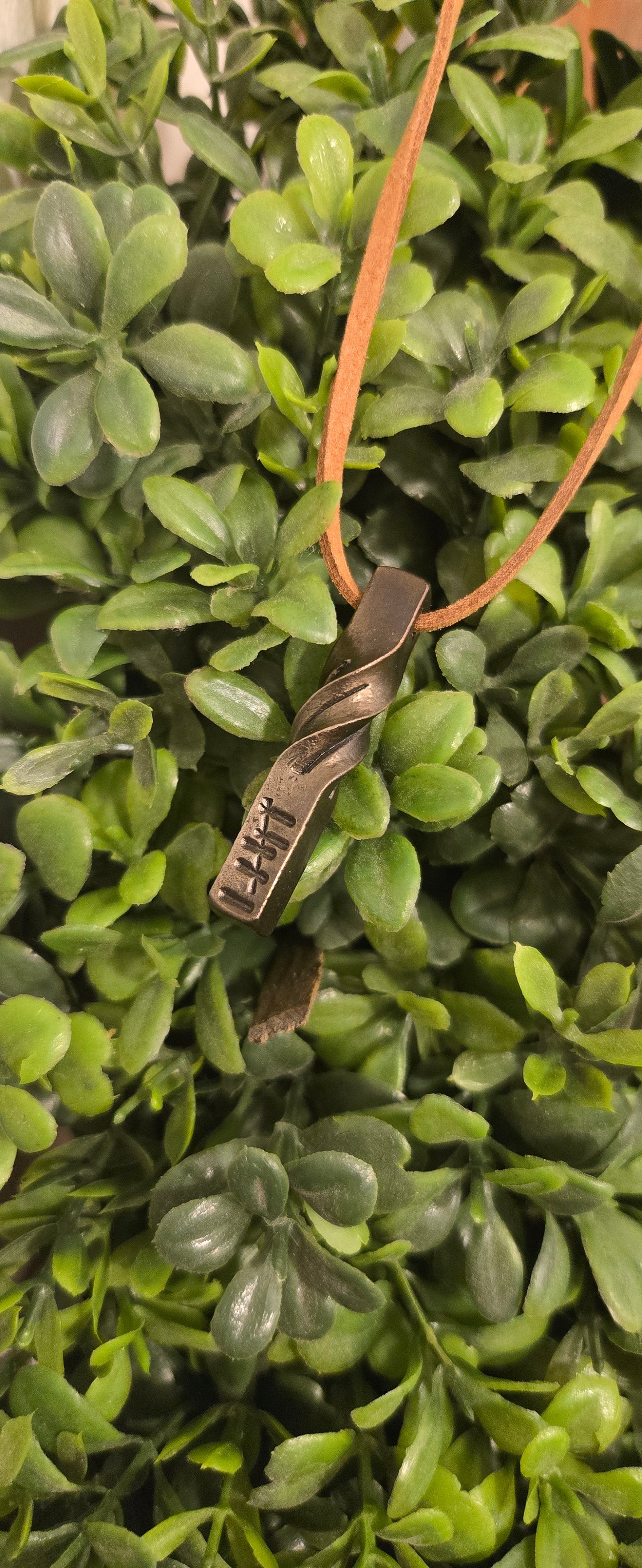 Hand Forged 6th Anniversary Pendant | Twisted Iron Necklace | Hash Marks for Years Together | Rustic Gift for Him or Her