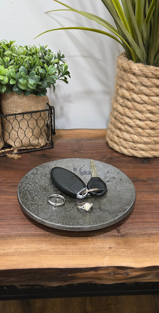 Hand-Forged Iron Key Bowl – Rustic Catchall Dish for Keys, Coins & Jewelry | Iron Anniversary Gift for Him or Her