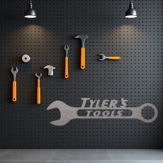 Custom Metal Garage Sign – Personalized Wrench Design for Dad’s Workshop or Man Cave