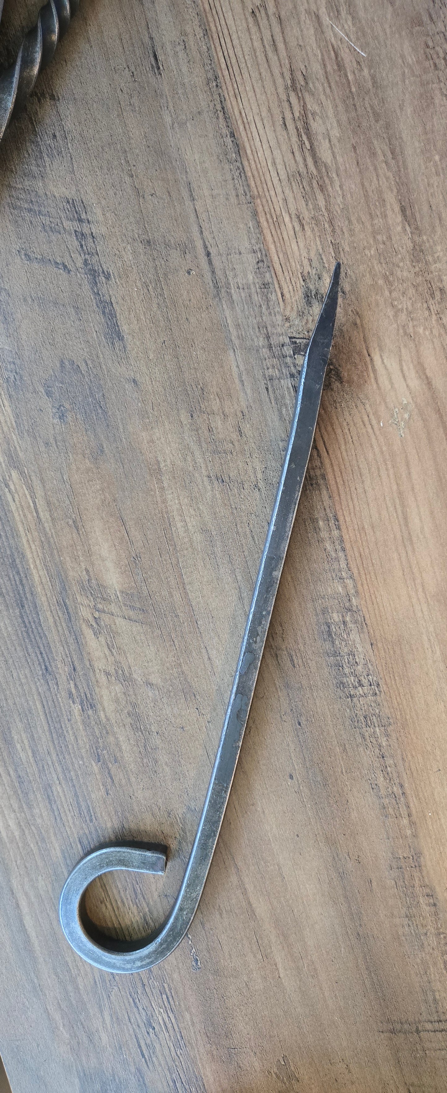 Hand Forged Tent Stake – Rustic Camping Gear | Twisted or Plain with Curled End | Durable Outdoor Stake