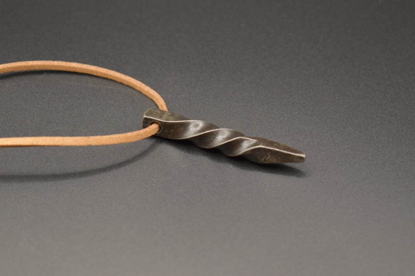 Beautiful Hand Forged Pendant Necklace - Rustic Blacksmith Jewelry with Simple Twisted Pendant