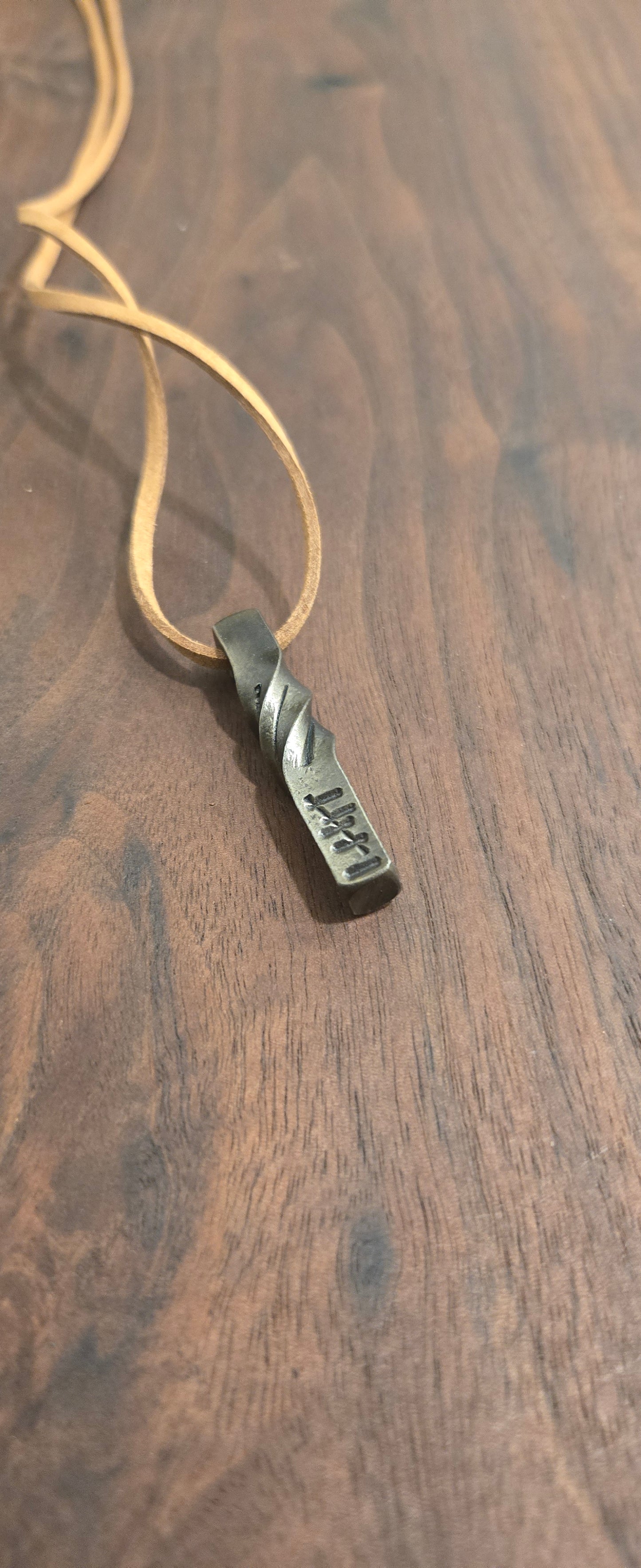 Hand Forged 6th Anniversary Pendant | Twisted Iron Necklace | Hash Marks for Years Together | Rustic Gift for Him or Her